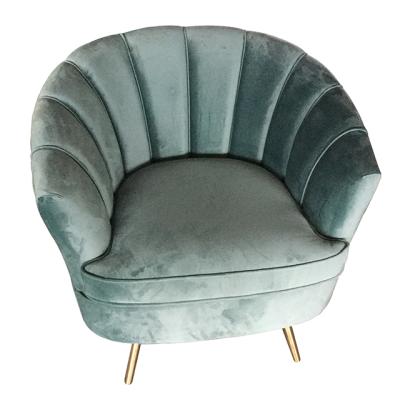 China High Quality Convertible Accent Chair Metal Legs Upholstered Solid Wood Velvet Armchair Barrel Chair for sale