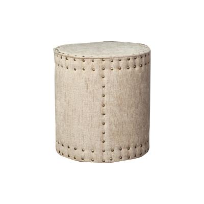 China French Small Stool Canvas Cushion Inlaid Round Stool for sale