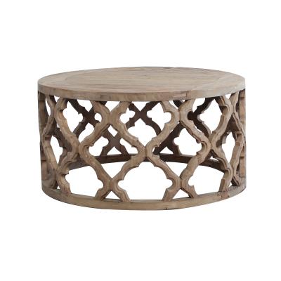 China Engrave Cylindrical Narrow Carved Log Top End Tables For Living Room for sale