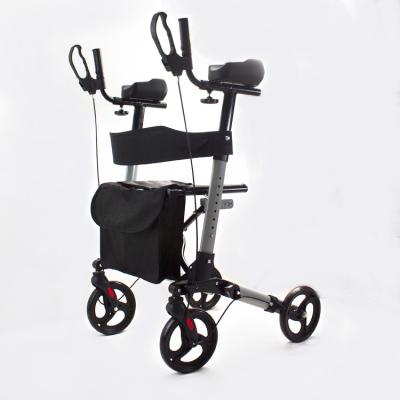 China Elderly / disable / patient 8 class height adjustable rollator 4 wheel shopping cart with bag with seat for elder people rollators walkers for sale