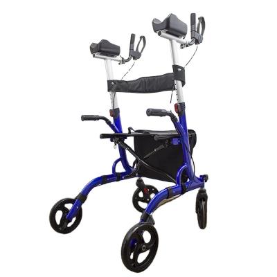 China Walker Health Care Disabled Mobility Rollator Comfortable Manual Forearm Cart Upright Walkers With Seat HW-6008A for sale