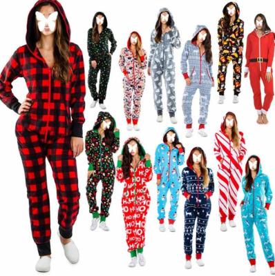 China New Style Pajamas Women Hoodies Snowman Onesie Christmas Winter Pajamas One Piece Women Pajamas QUICK DRY for sale