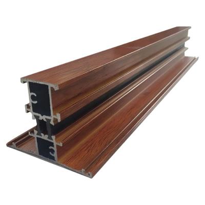 China door & Window 6063 Wood Grain T5 Aluminum Door And Window Profile For Furniture And Cabinet for sale