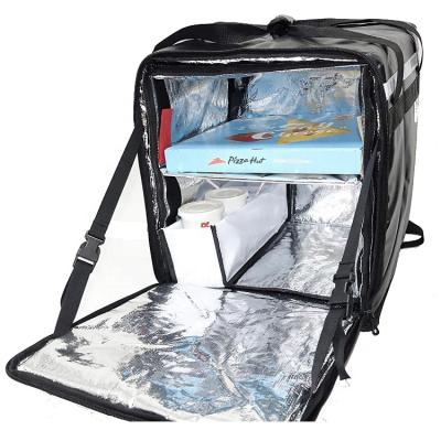 China Pizza Food Delivery Backpack Waterproof Folding Insulated Bag With A Cup Holder for sale