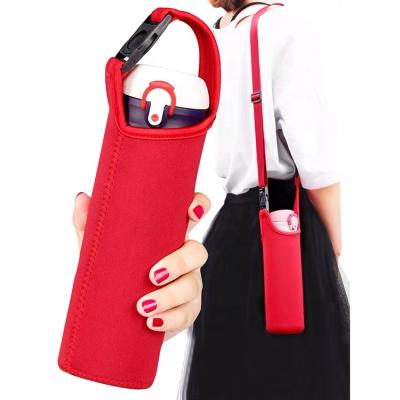 China Waterproof Promotional Neoprene Bottle Cooler Holder With Strap for sale