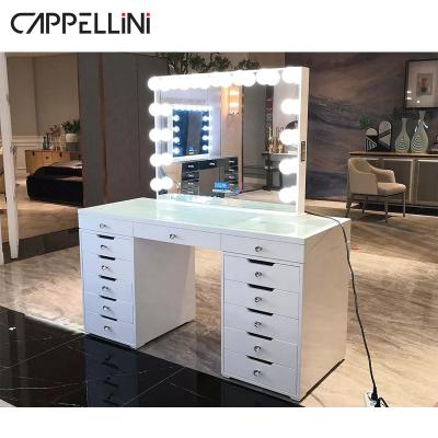 China Wholesale Adjustable Home Furniture Simple Bedside Bedroom Dresser Table Luxury Dresser (Other) With Led Light for sale