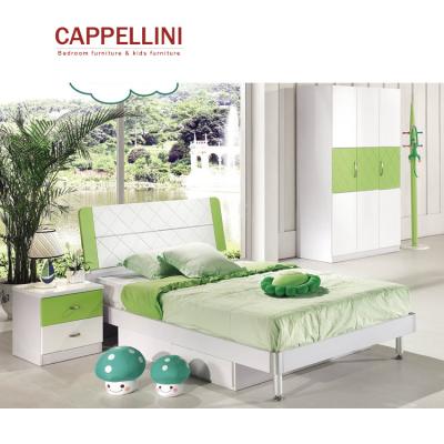 China Modern Green Kids Bedroom Furniture Boy Bed Room Set And Girls Bedrooms MDF for sale