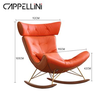 China Cheap Prices Rocking Leather Upholstery Lounge Casual Office Aluminum Accent Driver Furniture Egg Home Rocking Chair for sale