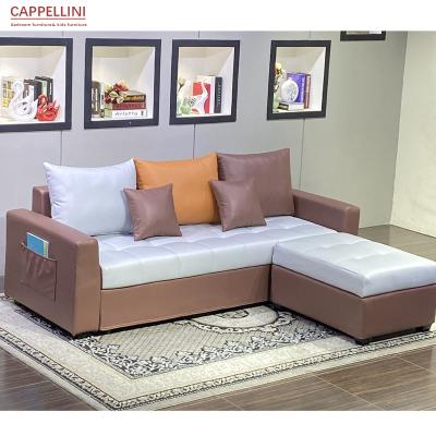 China (Size) Hot Sale Adjustable Living Room L Shape Corner Sofa Fabric Folding Sofa Bed In Stock for sale