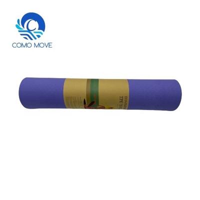 China Wholesale Eco-Friendly Gym Equipment Custom Printed Logo Purple Natural Tape Eco-Friendly Yoga Mat for sale