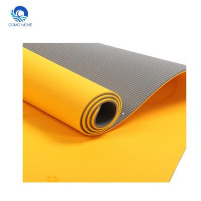 China Yoga Pilate Hot Yoga Double Layers Dual Colors Strip Yoga Mat for sale