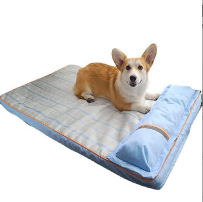 China Small Dog Summer Mat Cat Sleeping Mat Cool Mat Summer Dog Cooling Pad Pet Teddy Kennel Ice Silk Cooling Pad for sale