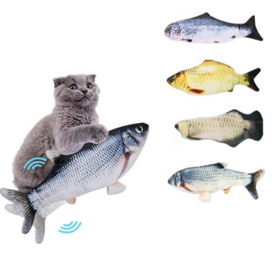 China Anti Bite Toy Dancing Wagging Viable Simulation Interactive Fish Toy for sale