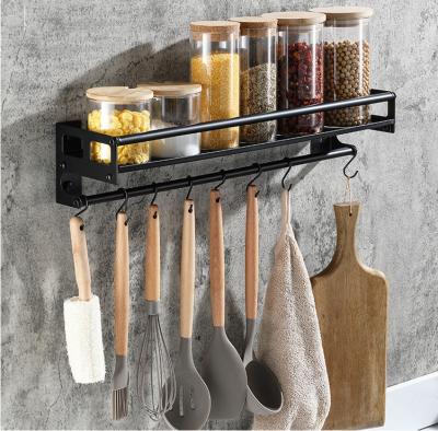 China Wideny Kitchen Sustainable Multiple Sizes Wall Mounted Metal Iron Spice Organizer Rack For Spice Seasoning Jars for sale