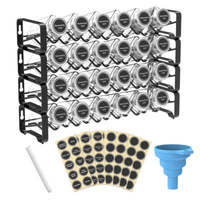 China Multi-Layer Workable Linear Single Punchless Metal Single Installation Stainless Steel Wall Hanging Black Spice Rack for sale