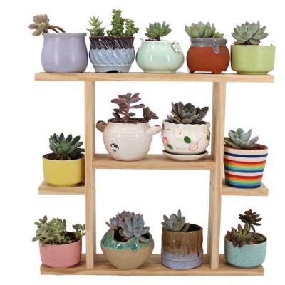 China Eco-Freindly Indoor and Outdoor Plant Rack Wooden Flower Pots Shelf Rack Display Rack for sale