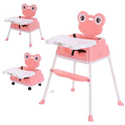 China Contemporary Multifunctional Foldable Plastic 3 Food In 1 Unique Adjustable Activity Wheels High Feeding Baby Chair for sale