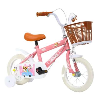 China Hi-Ten children and girls titanium steel single-speed non-slip bicycles 3-12 years old with under-wheels for sale