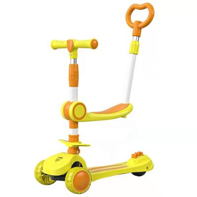 China ALLOY Kids Scooter with Music and LED Light Three-in-One Folding for sale