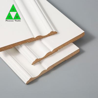 China 2022 Hot Sales High Quality MDF Moisture Proof Baseboard With White Primer Baseboard for sale