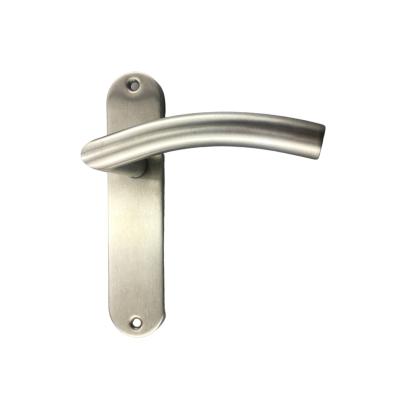 China Modern Stainless Steel Plate Door Lock Handle Set Lever Door Handle for sale