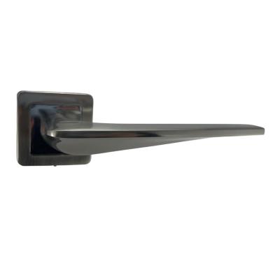 China Modern European Aluminum Door Lever Handle With Zinc Square Rosette for sale