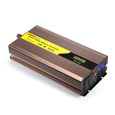 China Aluminum Alloy 2000W / 2kw 2000 WATT 12 /24 /48 Volt DC To AC 110V/120V/220V/230V Pure Sine Wave Inverter for sale