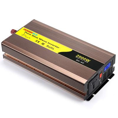 China Aluminum Alloy 2000W/2kw 2000 WATT 12V/24V/48V DC to AC 110V/120V/220V/230V Pure Sine Wave Solar Power Inverter for sale