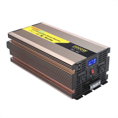 China 2000W 12v 24v dc to ac 110v120v 120v pure sine wave inverter with charger rep 396*180*130 for sale