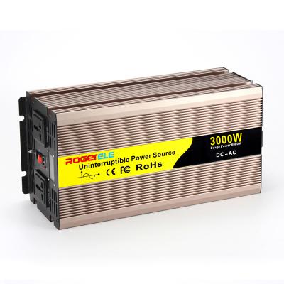 China 3000 Watt 12 24 48 Volt Dc To AC 110v 120v Pure Sine Wave Inverter With Charger 396*180*130 for sale