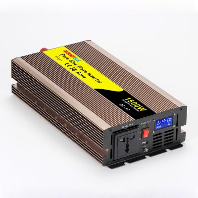 China Home appliance 1500w 12v 24v 48v dc ac 100v 110v 120 220 230 240v 1500 watt pure sine wave power inverter for sale