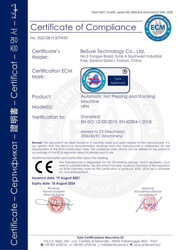 CE - Foshan Besure Technology Co., Ltd.