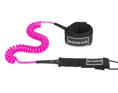 China WOOWAVE Unisex Stand Up Paddle Board Legrope 10' Leash Custom Coild SUP Paddleboard Leash TPU for sale