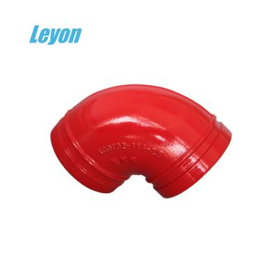 China Suitable for pipe lines connect water fire fighting malleable iron pipe fitting vds coupling grooved 90 degree elbow for sale