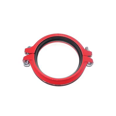 China AWWA C606 Steam Iron Red Color Cast Iron Pipe Fittings Ductile Flexible Coupler Style for sale