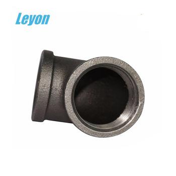 China Black Metal Smoke Gas Pipe Fittings Vapor Reducer60 Eccentric 90 Degree Elbow for sale