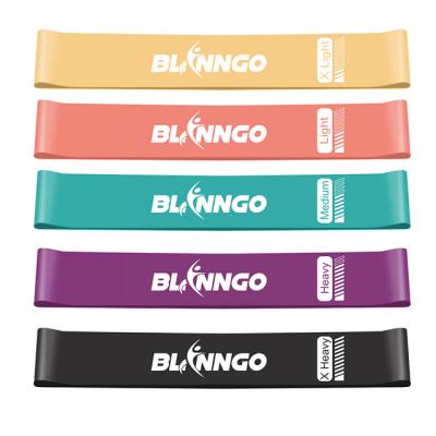 China Durable Elastic Band Gym OEM Customized Logo Gym Exercise Keep Fit Resistance Bands Set Set Of 5 Health Fitness Resistance Loop Bands for sale