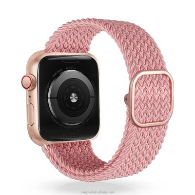 China Leisure Watch Strap High Quality Nylon Pink Watch Band For Apple Watch Strap Watchband 38mm 40mm 42mm 44mm for sale