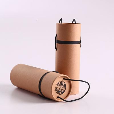 China Custom Eco Friendly Biodegradable Paper Cylinder Packaging Cardboard Box Round Paper Tube For Water Bottles Metal Straws for sale