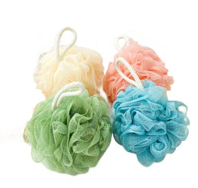 China EXFOLIATING Bathroom Soft Body Each Loofah Shower Ball Bath Eco - Friendly Exfoliating Sponge for sale