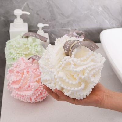 China EXFOLIATING Shower Ball High Grade No Scatter Flowers Bath Exfoliation Flower Long Lasting Female Bath Loofah Sponge Beautiful for sale