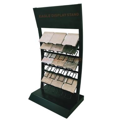 China Marble Tabletop Granite Morden Countertop Stone Display Solution Quartz Sample Display Tower Stone Rack for sale