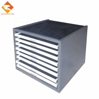 China Wooden Drawer Ceramic Tile Floor Display Rack for sale