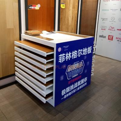 China 2020 Goods Metal Quartz Stone Ceramic Tile Drawer Showroom Laminate Wood Floor Retail Displays Racks for sale