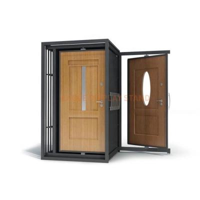 China Easy Metal Door Display Rack Wood Door Sliding Display Rack for sale