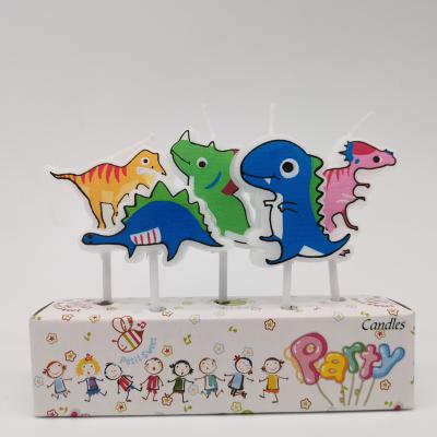 China No Drip 2020 New Design Cute Dinosaur Shape Birthday Cake Topper Decoration Candles For Kids Birthday Parties for sale