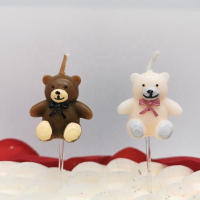 China Hot Selling Hotel Candles Factory 2020 Professional Bear Shape Birthday Cake Decoration Candles For Party for sale