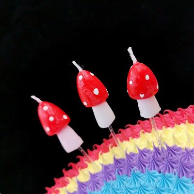 China Factory 2020 professional hotel candles new design mushroom shape birthday cake decoration candles set for party for sale