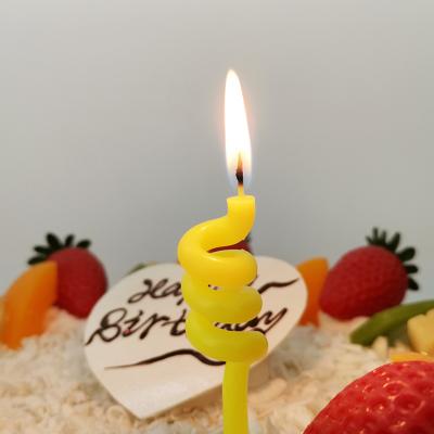 China No Smoke Colorful Paraffin Spring Shape Birthday Cake Topper Decoration Candles For Parties for sale