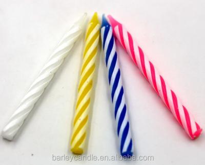 China Factory Safe Food Grade Diameter 5mm 24Pcs Pack Mult- Color Spiral Birthday Candles for sale